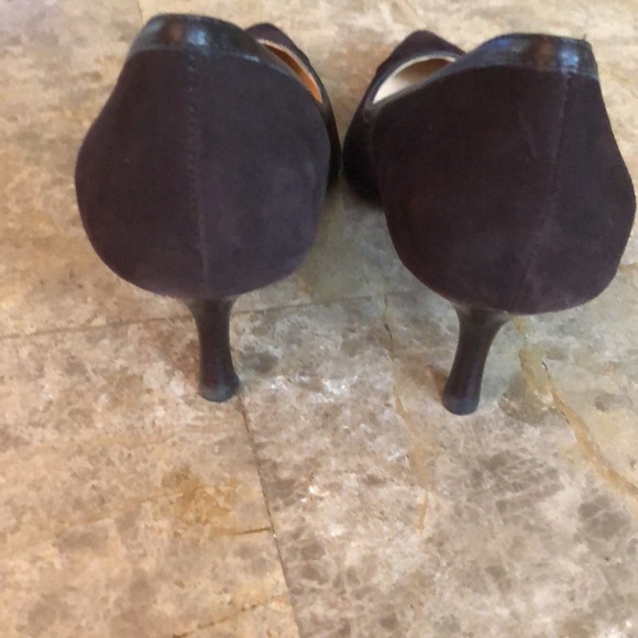 Suede leather trim chocolate brown Loft Avery Heel - Picture 6 of 7